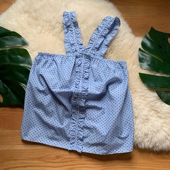 NWOT Waverly Grey Ruffle Dotted Tank Top Blouse - Picture 2 of 7